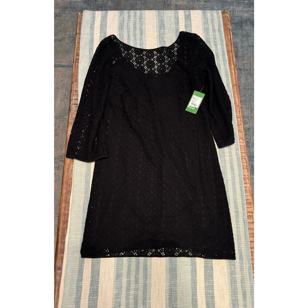 🖤 LILLY PULITZER Topanga Dress XL Black Breakers Lace NWT Classic Lace LBD - Picture 4 of 10